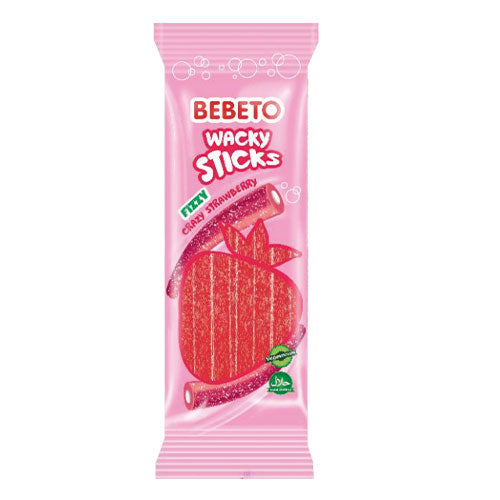 BEBETO WACKY STICK FIZZI CRAZY FRUTILLA 180 GRS 12 UNIDS
