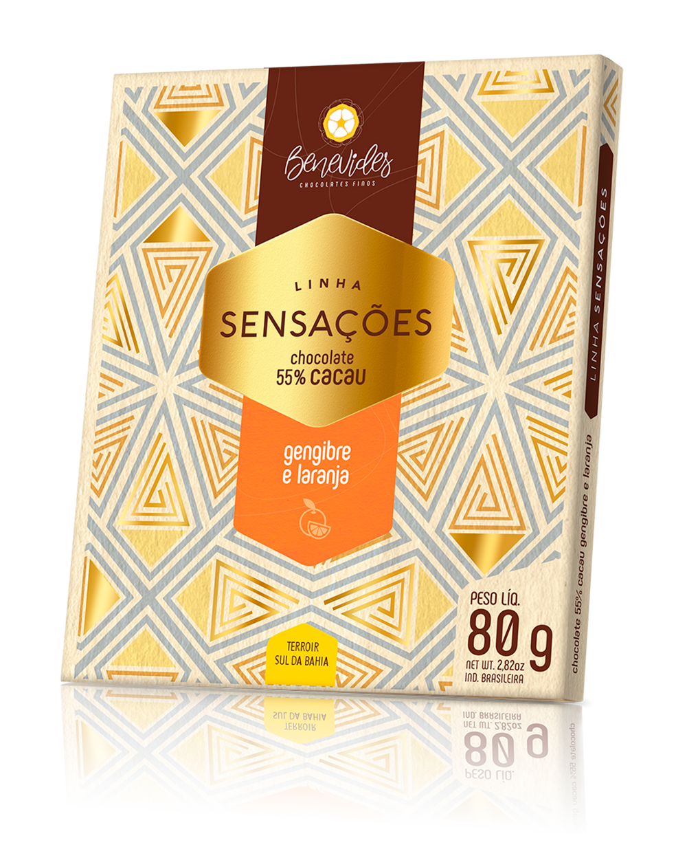 CHOCOLATE BEAN TO BAR 55% CON NARANJA JENGIBRE BENEVIDES