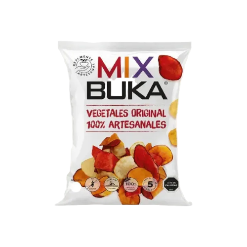 CHIPS MIX DE VEGETALES BUKA 90 GRS 16 UNIDS
