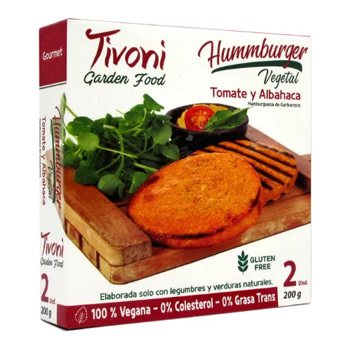 HAMBURGUESA CON TOMATE Y ALBAHACA TIVONI 24 DISPLAYS 200 GRS