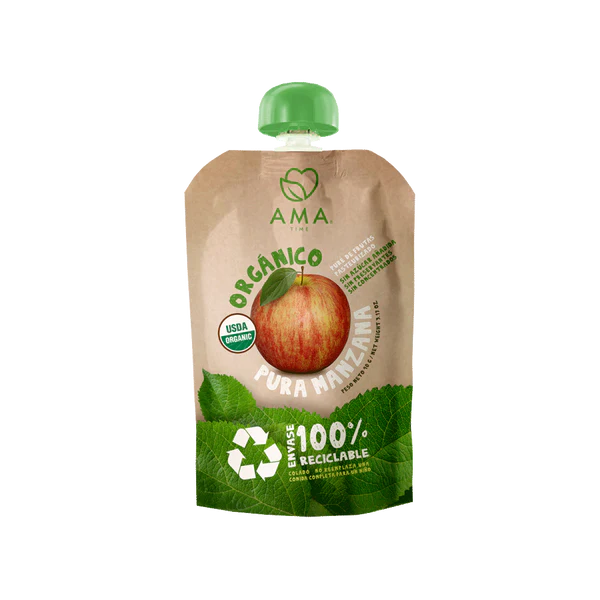 PURÉ AMA MANZANA ORGÁNICO 90 GRS 32 UNIDS