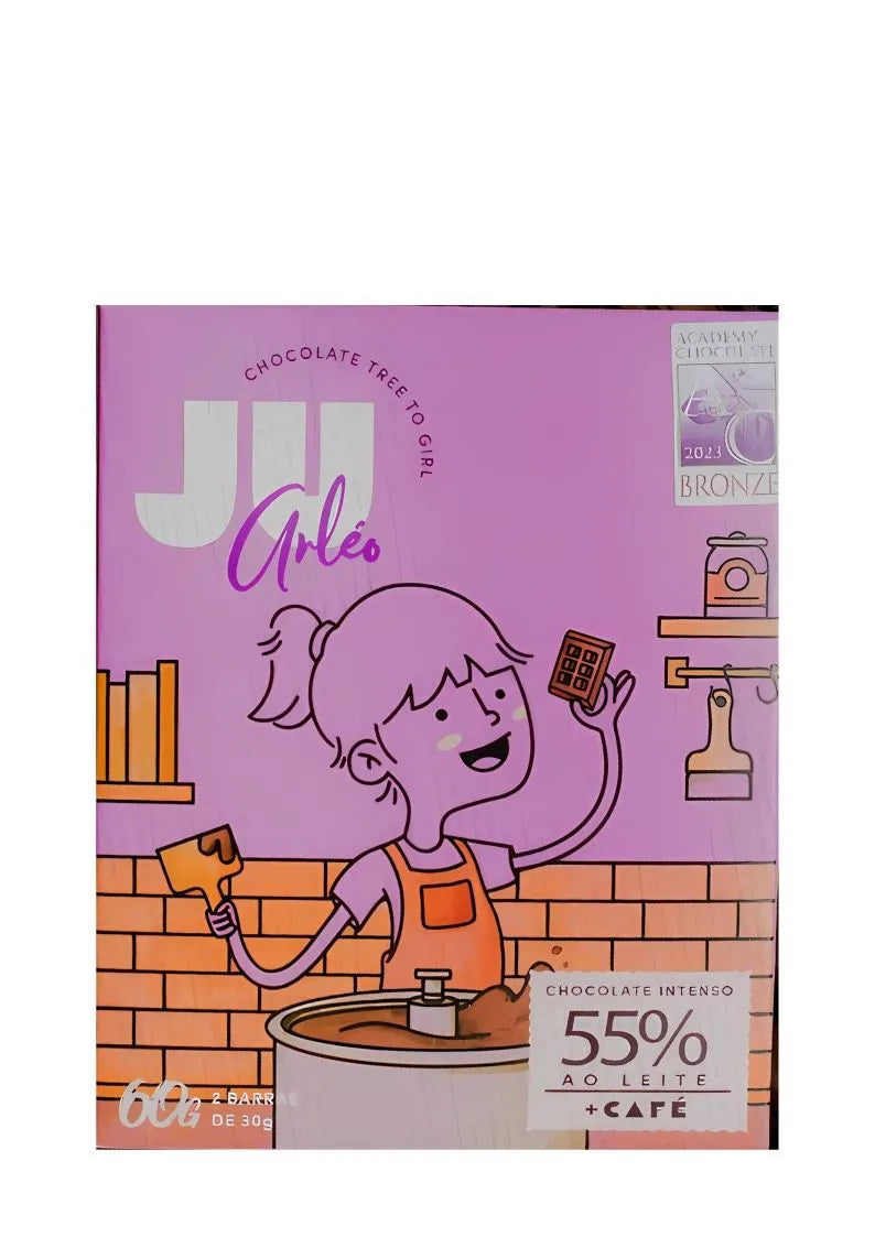 CHOCOLATE BEAN TO BAR 55% JU ARLEO LECHE Y CAFÉ
