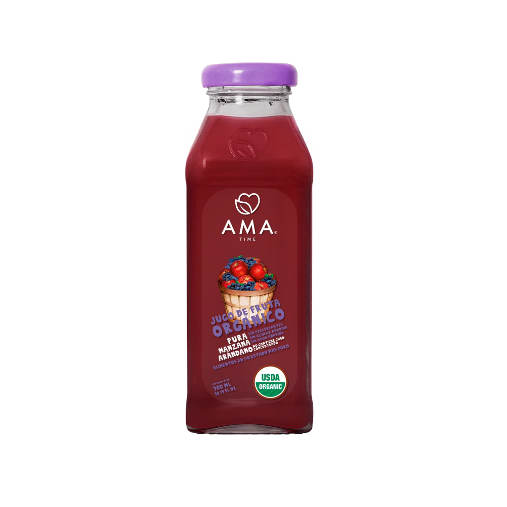 JUGO AMA MANZANA ARÁNDANO ORGÁNICO 300 ML 12 UNIDS
