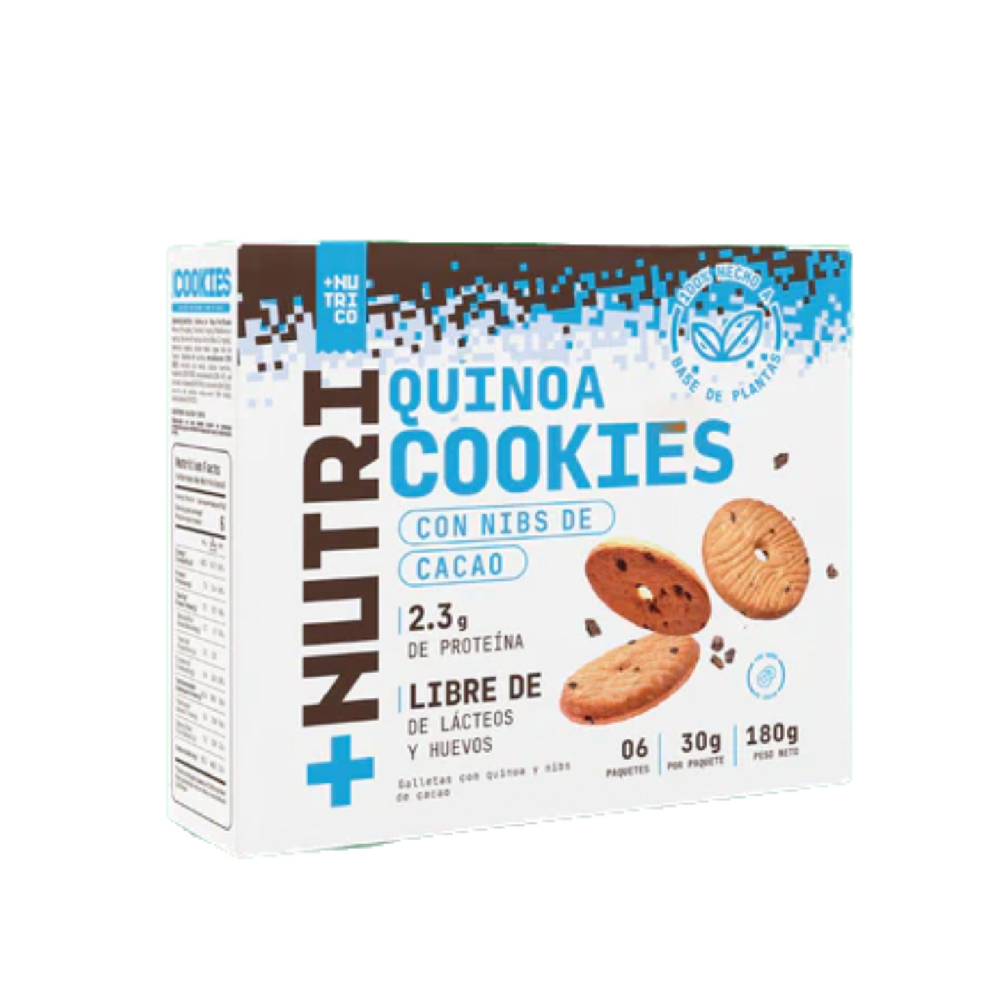 QUINOA COOKIES CACAO NIBS NUTRICO 5 UNIDS 30 GRS