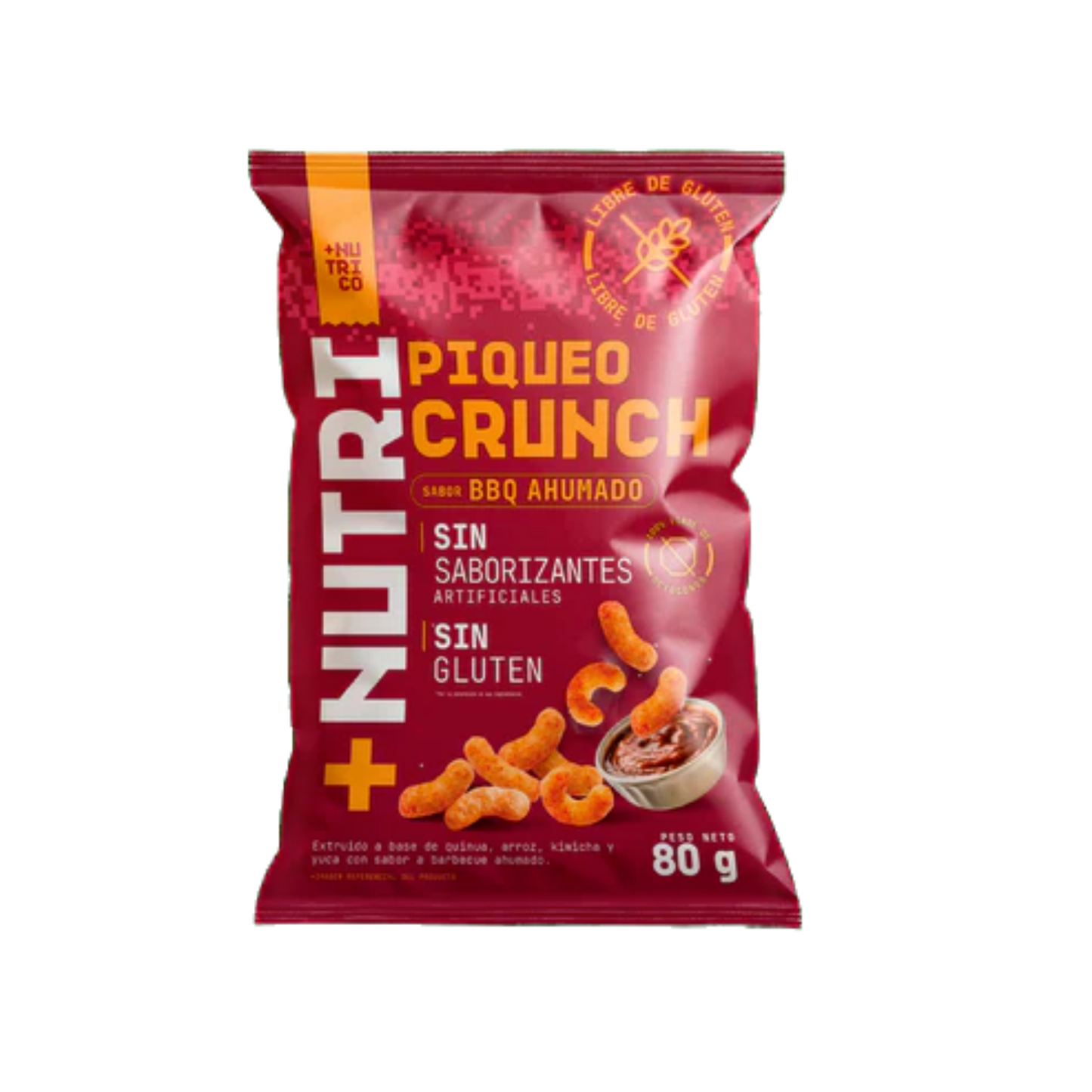 PIQUEOS CRUNCH BBQ AHUMADO NUTRICO 22 UNIDS 80 GRS