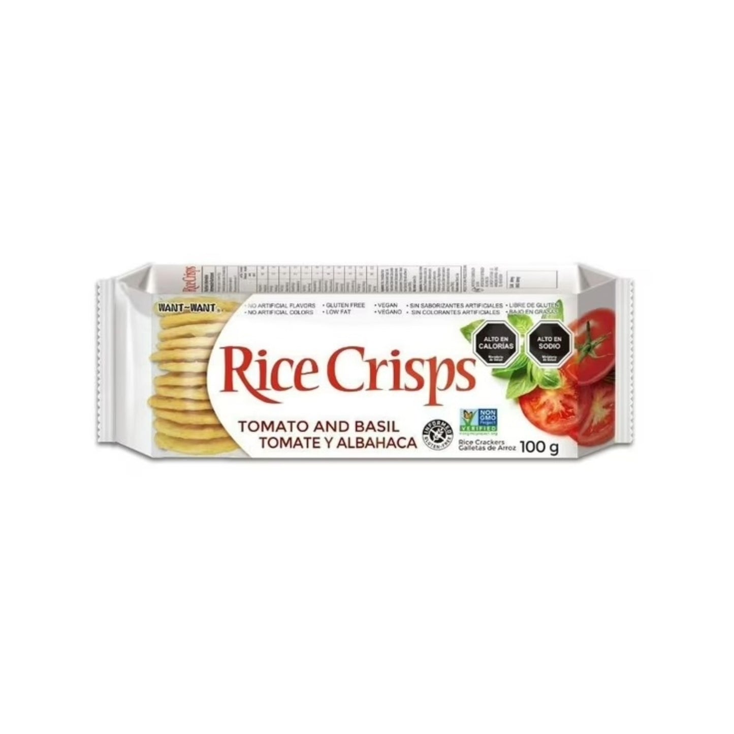 GALLETAS RICE CRISPS SUPERSLIM TOMATE Y ALBAHACA 100 GRS 12 UNIDS
