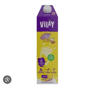 BEBIDA DE COCO CHOCOLATE VILAY 1 LITRO 12 UNIDS