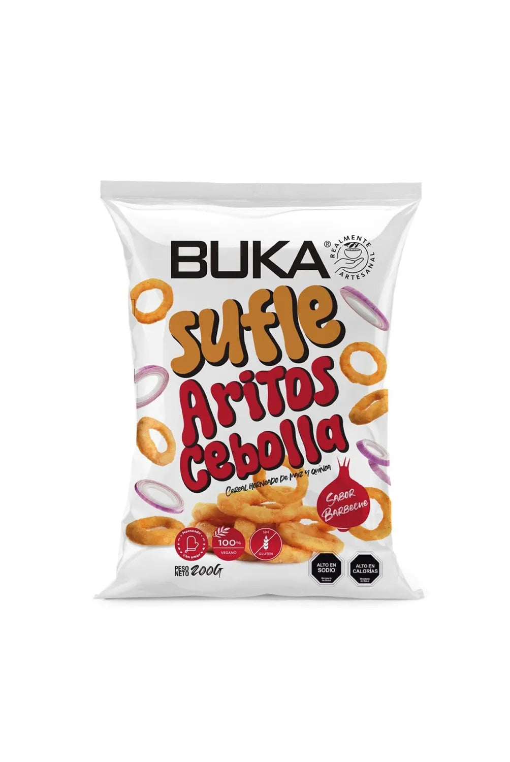 SUFLE ARITOS DE CEBOLLA BUKA 200 GRS 12 UNIDS