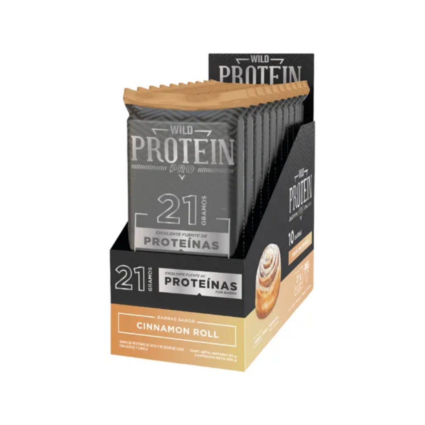 WILD FOODS BARRA PROTEIN PRO CINNAMON 10 UNIDS 60 GRS