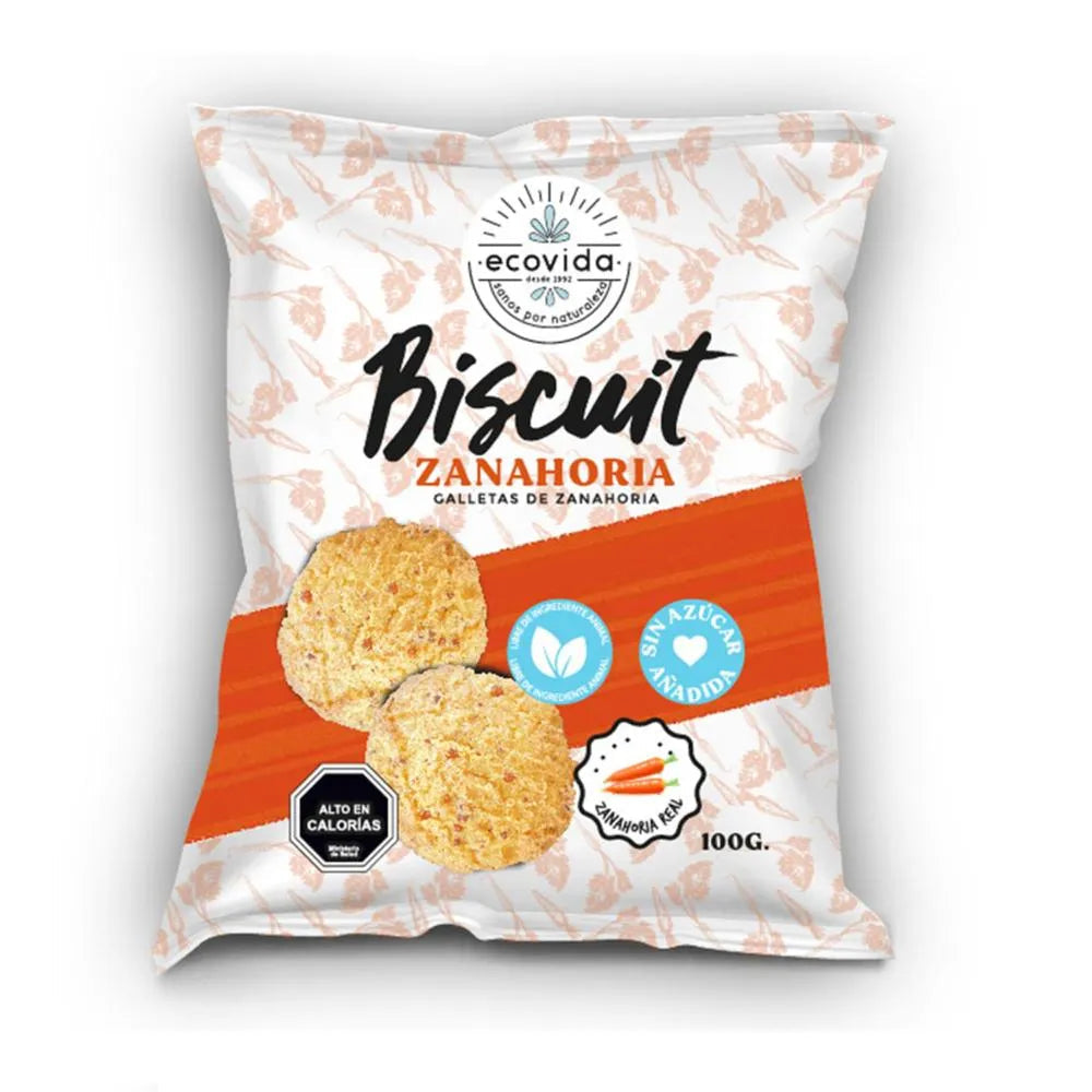 BISCUIT ZANAHORIA SIN AZÚCAR ECOVIDA 26 UNIDS 100 GRS