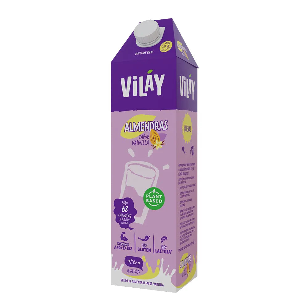 BEBIDA DE ALMENDRAS VAINILLA VILAY 1 LITRO 12 UNIDS
