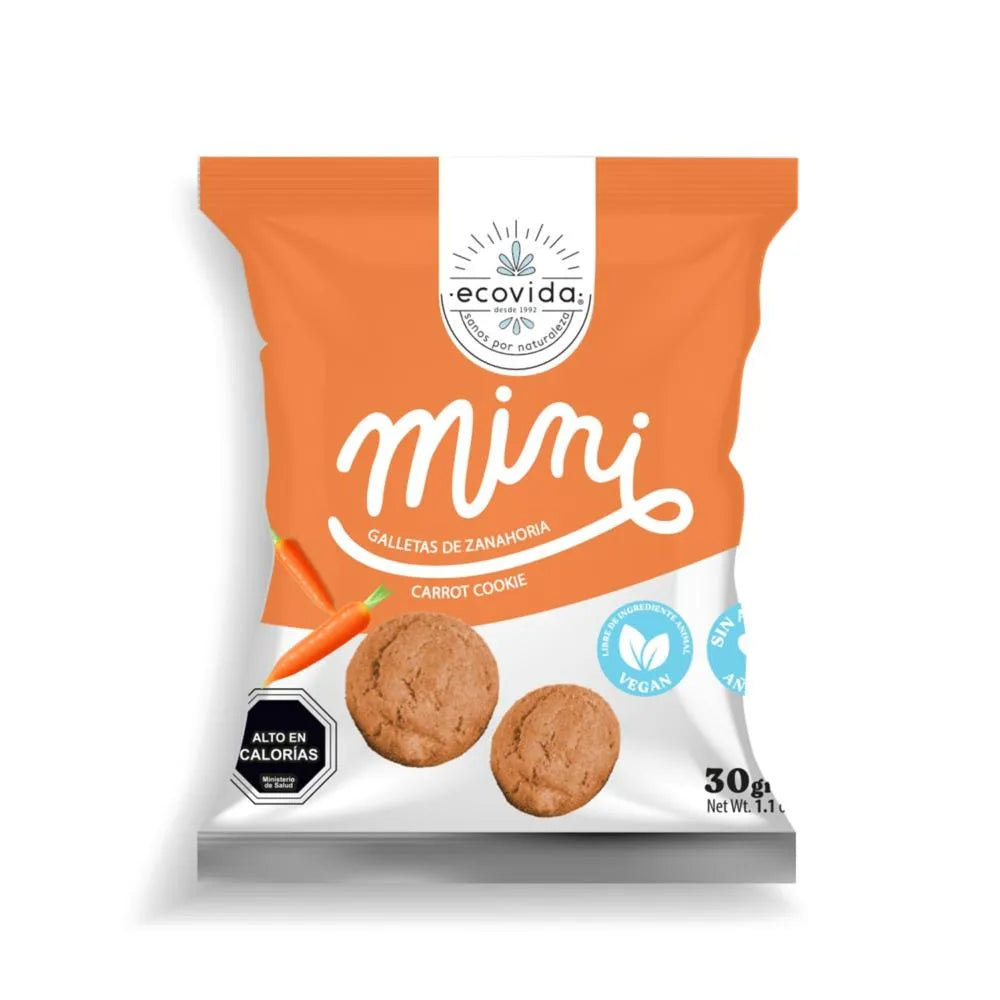 BISCUIT MINI ZANAHORIA SIN AZÚCAR ECOVIDA 60 UNIDS 30 GRS