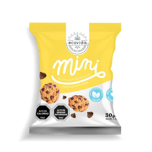 GALLETAS MINI CHIP DE CHOCOLATE  ECOVIDA  30 GRS 30 UNIDS