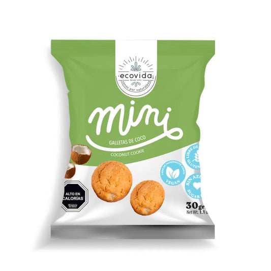 SIN GLUTEN MINI DULCE COCO ECOVIDA 30 UNIDS 30 GRS