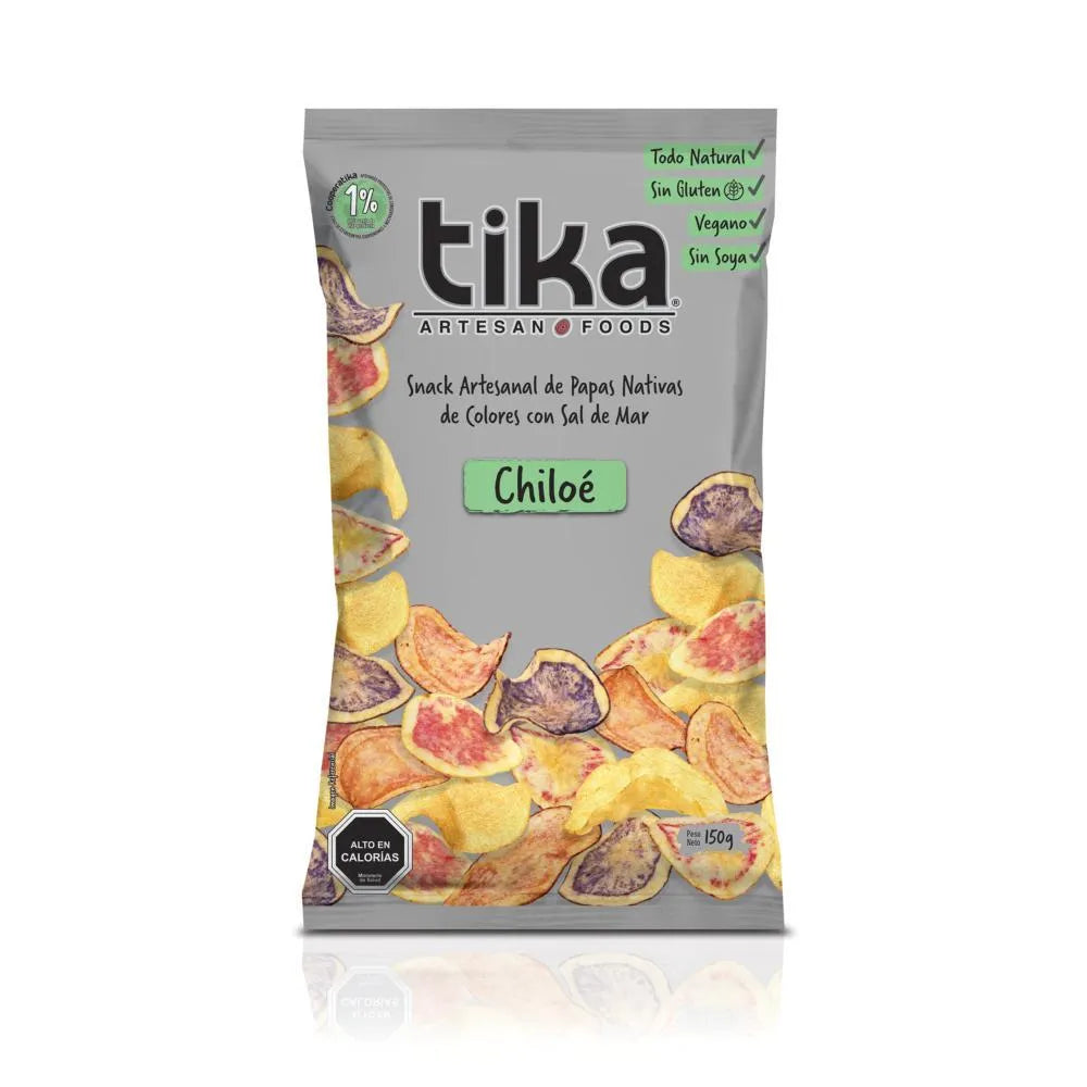 CHIPS DE PAPA TIKA ARTESAN CHIPS CHILOE 150 GRS 14 UNIDS