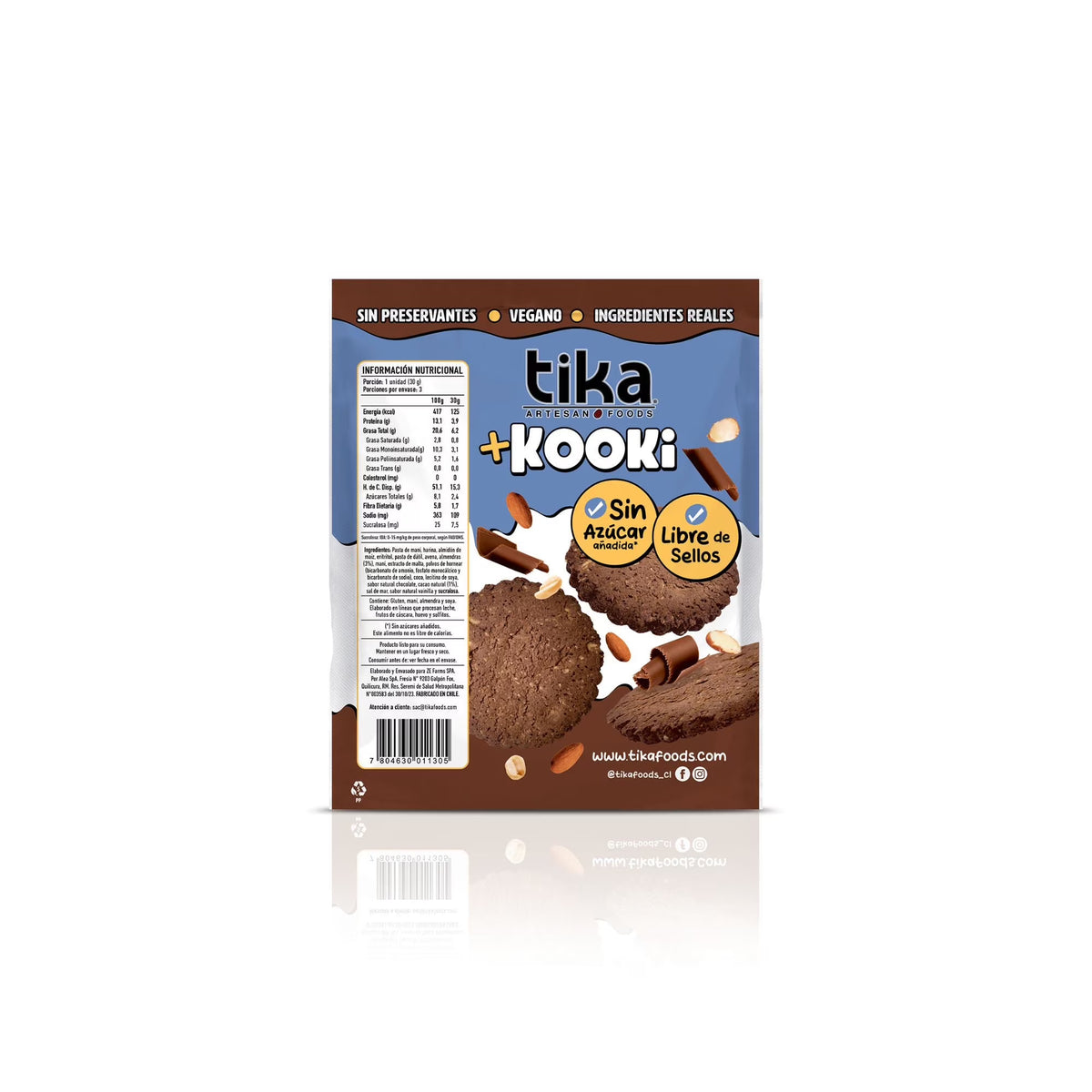GALLETÓN TIKA KOOKI CHOCOLATE ALMENDRA 90 GRS 25 UNIDS
