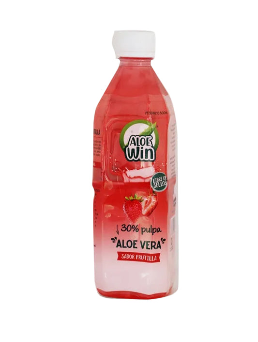 BEBIDA DE ALOE VERA ALOEWIN  FRUTILLA 500 ML 12 UNIDS