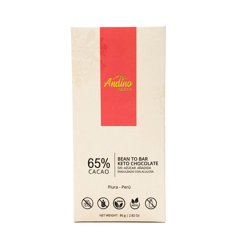 BARRA ANDINO 65% KETO ALULOSA 80 GRS 10 UNIDS