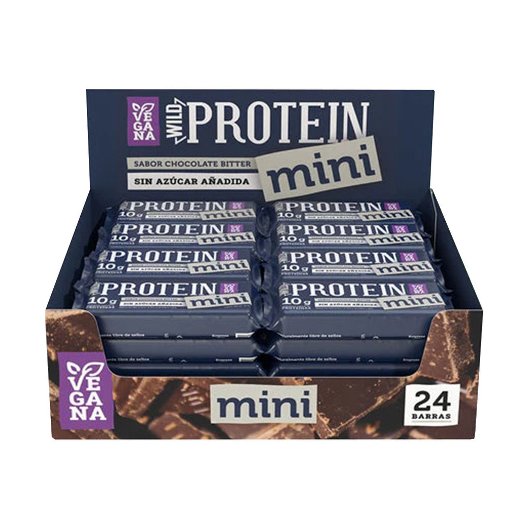 BARRA WILD PROTEIN MINI CHOCOLATE BITTER 24 UNIDS 30 GRS