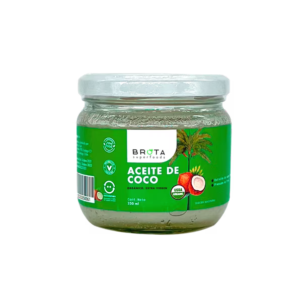 ACEITE DE COCO ORGÁNICO BROTA EXTRA VIRGEN 250 ML 15 UNIDS