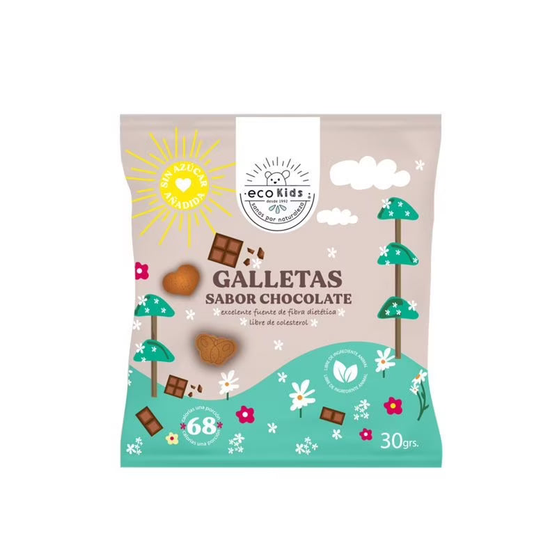 GALLETA ECOKIDS CHOCOLATE ECOVIDA 60 UNIDS 30 GRS
