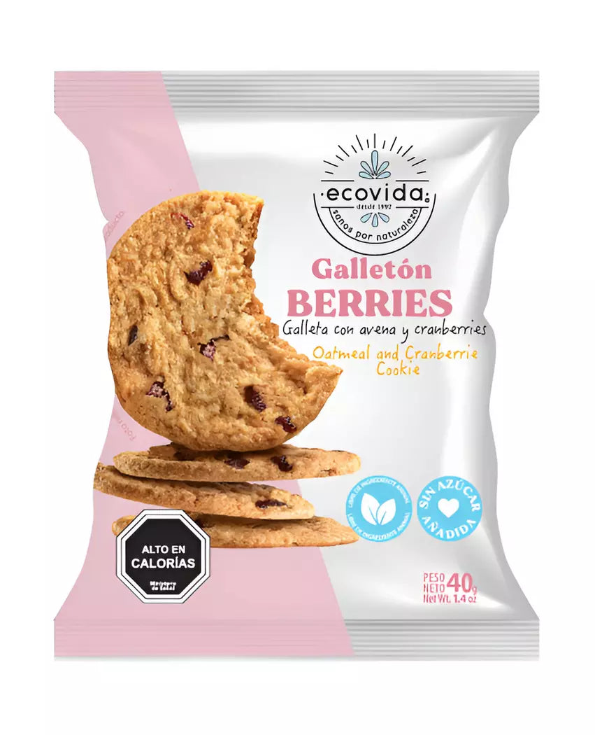 GALLETÓN AVENA BERRIES ECOVIDA 40 UNIDS 40 GRS