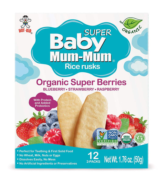 BABY MUM MUM RICE PUFF FRUTILLA ARANDANO WW 50 GRS 12 UNIDS