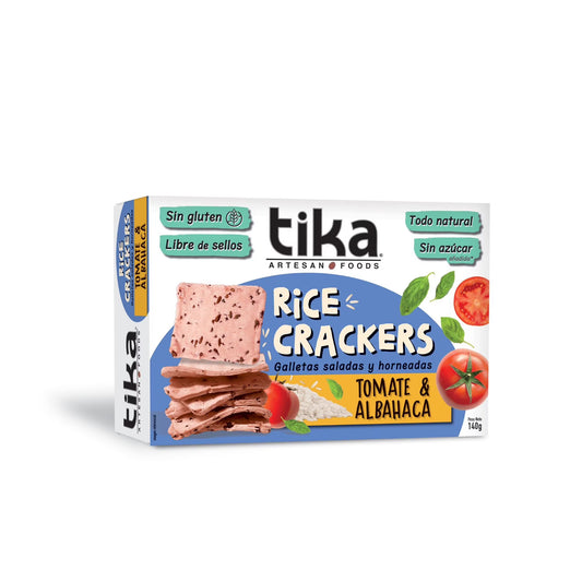TIKA CRACKERS TOMATE ALBAHACA 140 GRS 10 UNIDS