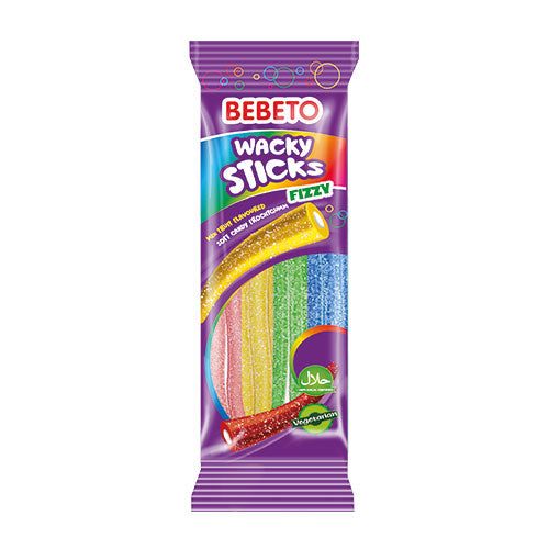 BEBETO WACKY STICK FIZZY MULTIFRUTA 180 GRS 12 UNIDS