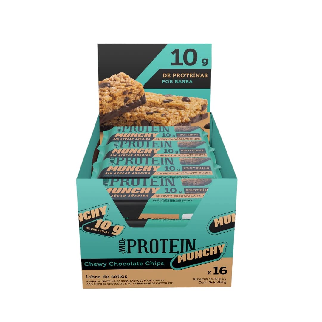 BARRA WILD PROTEIN MUNCHY CHOCOLATE CHIPS 16 UNIDS 30 GRS