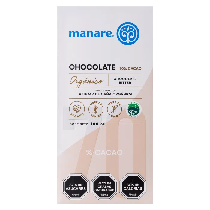 Barra de Chocolate 70% cacao (100g) Manare