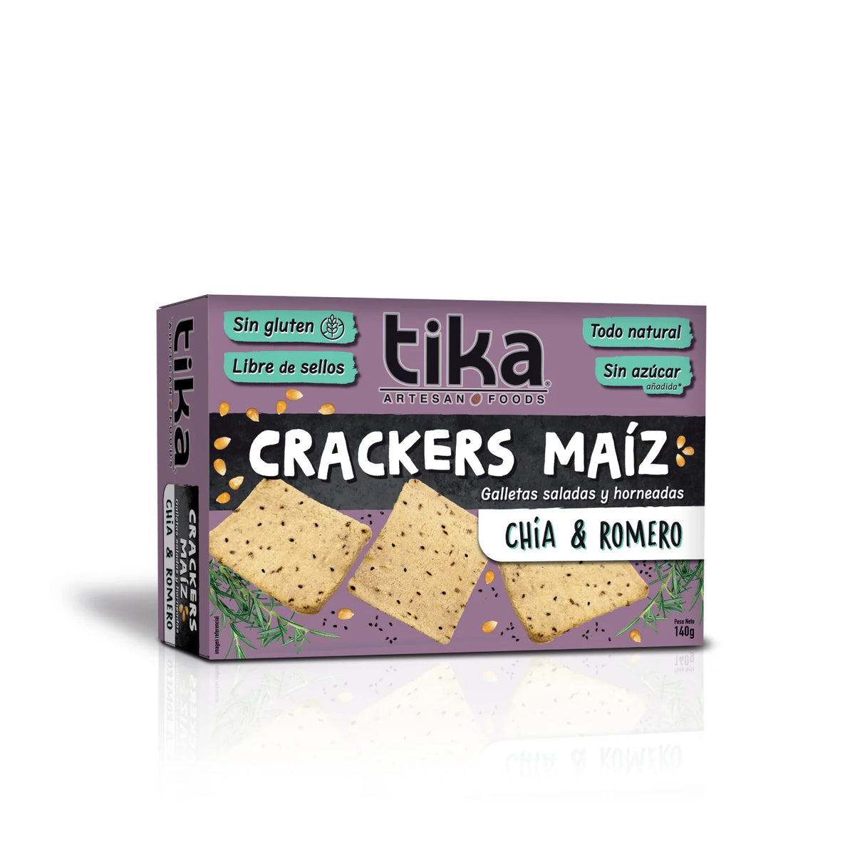 TIKA CRACKERS CHIA ROMERO 140 GRS 10 UNIDS