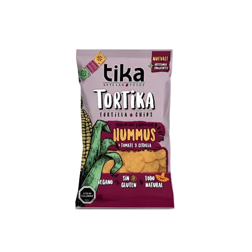 TIKA TORTIKAS HUMMUS TOMATE CEBOLLA 180 GRS 12 UNIDS