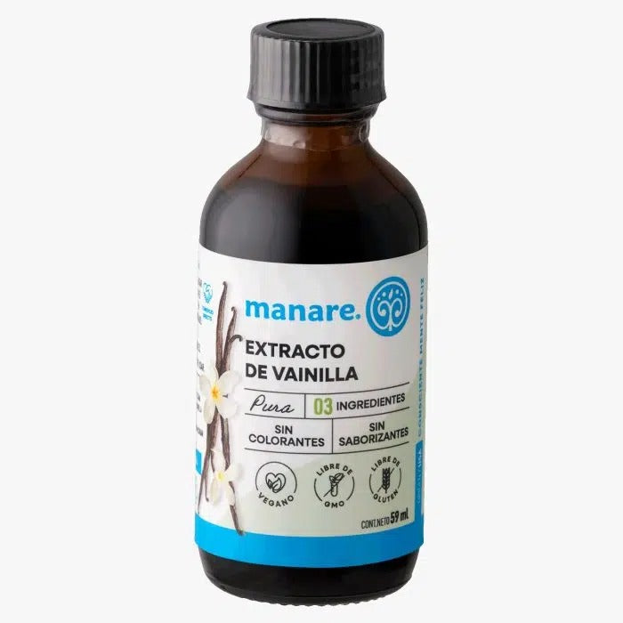 EXTRACTO DE VAINILLA SIN ALCOHOL MANARE 59 ML 6 UNIDS