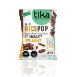 TIKA MINI RICE POP CHOCOLATE AVELLANAS 22 GRS 18 UNIDS
