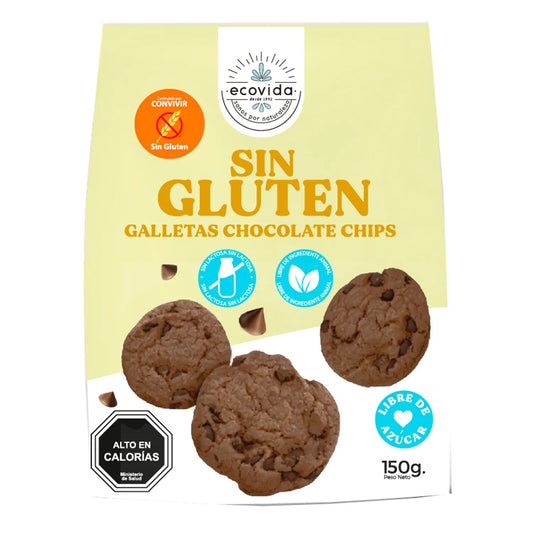 GALLETAS SIN GLUTEN DULCE CHIPS CHOCO ECOVIDA 14 UNIDS 150 GRS