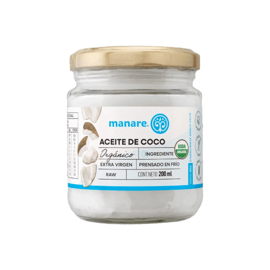 ACEITE DE COCO ORGÁNICO MANARE 200 ML 6 UNIDS