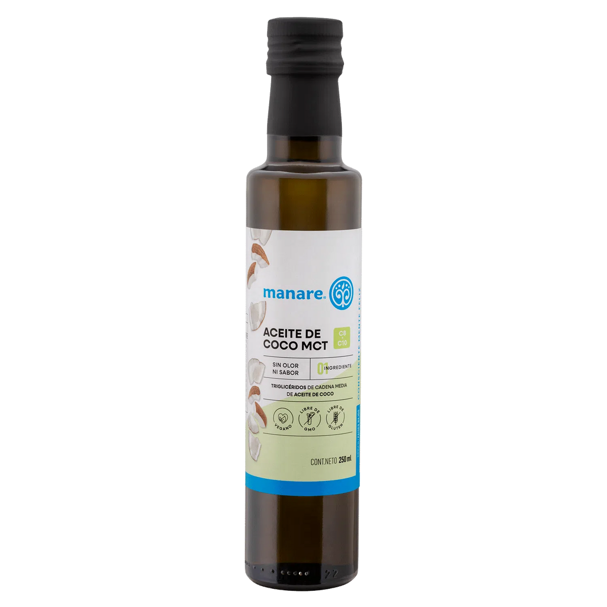 ACEITE DE COCO MANARE MCT 250 ML 6 UNIDS
