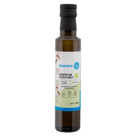 ACEITE DE COCO MANARE MCT 250 ML 6 UNIDS