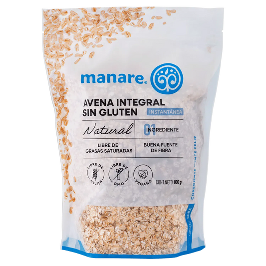 AVENA SIN GLUTEN INSTANTANEA MANARE 800 GRS 8 UNIDS