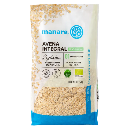 AVENA INTEGRAL INSTANTANEA ORGANICA MANARE 750 GRS 6 UNIDS