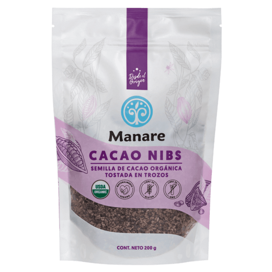 CACAO NIBS ORGÁNICO MANARE 200 GRS 4 UNIDS