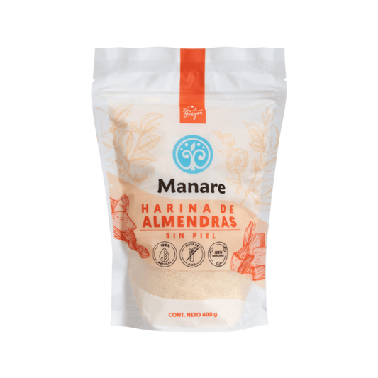 HARINA ALMENDRAS SIN PIEL MANARE 400 GRS 3 UNIDS