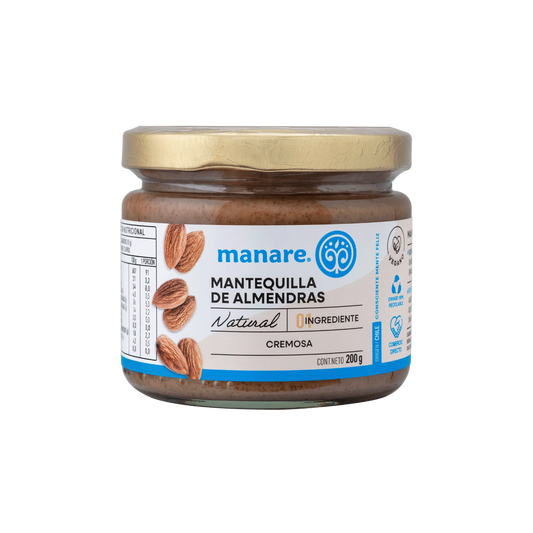 MANTEQUILLA DE ALMENDRAS MANARE 200 GRS 6 UNIDS