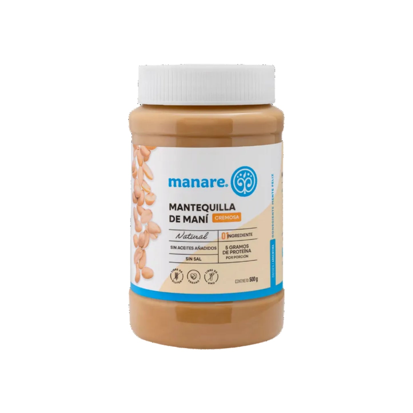 MANTEQUILLA DE MANI MANARE 250 GRS X 6 UNIDS
