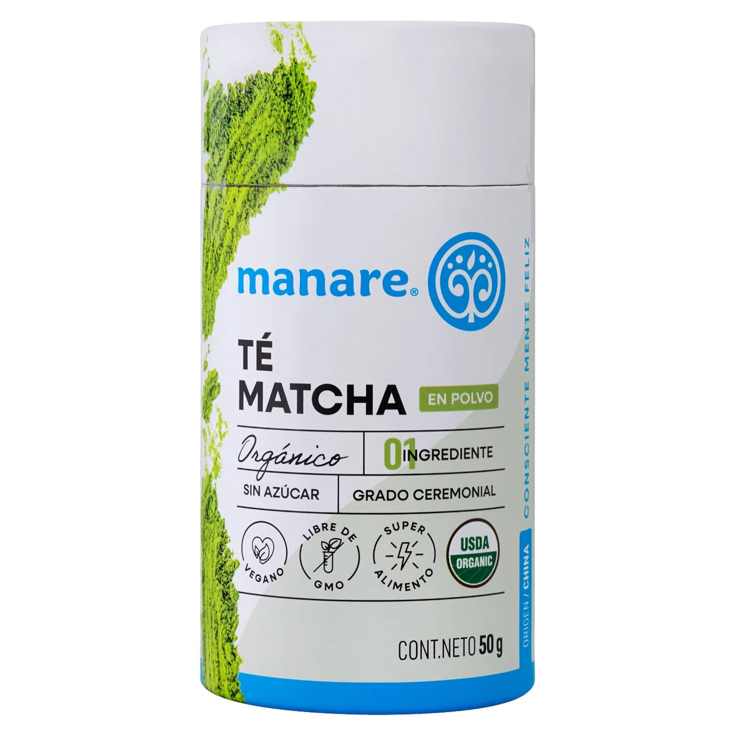 TÉ MATCHA EN POLVO ORGANICO MANARE 50 GRS