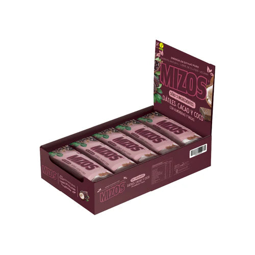 BARRITA NATURAL CACAO COCO MIZOS 35 GRS 18 UNIDS