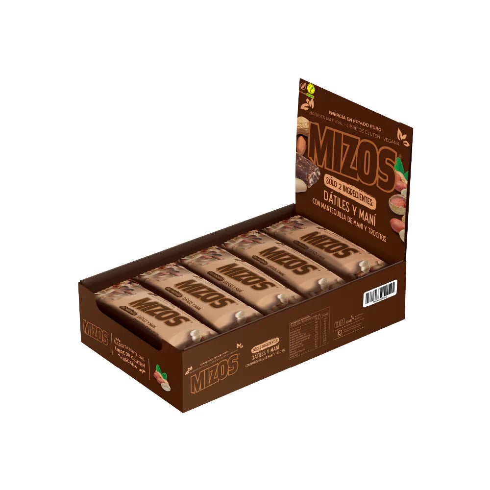 BARRITA NATURAL MANí MIZOS 35 GRS 18 UNIDS