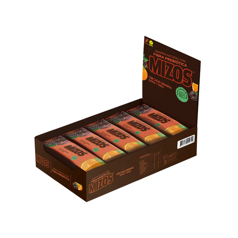 BARRITA NATURAL NARANJA CACAO MIZOS 35 GRS 18 UNIDS