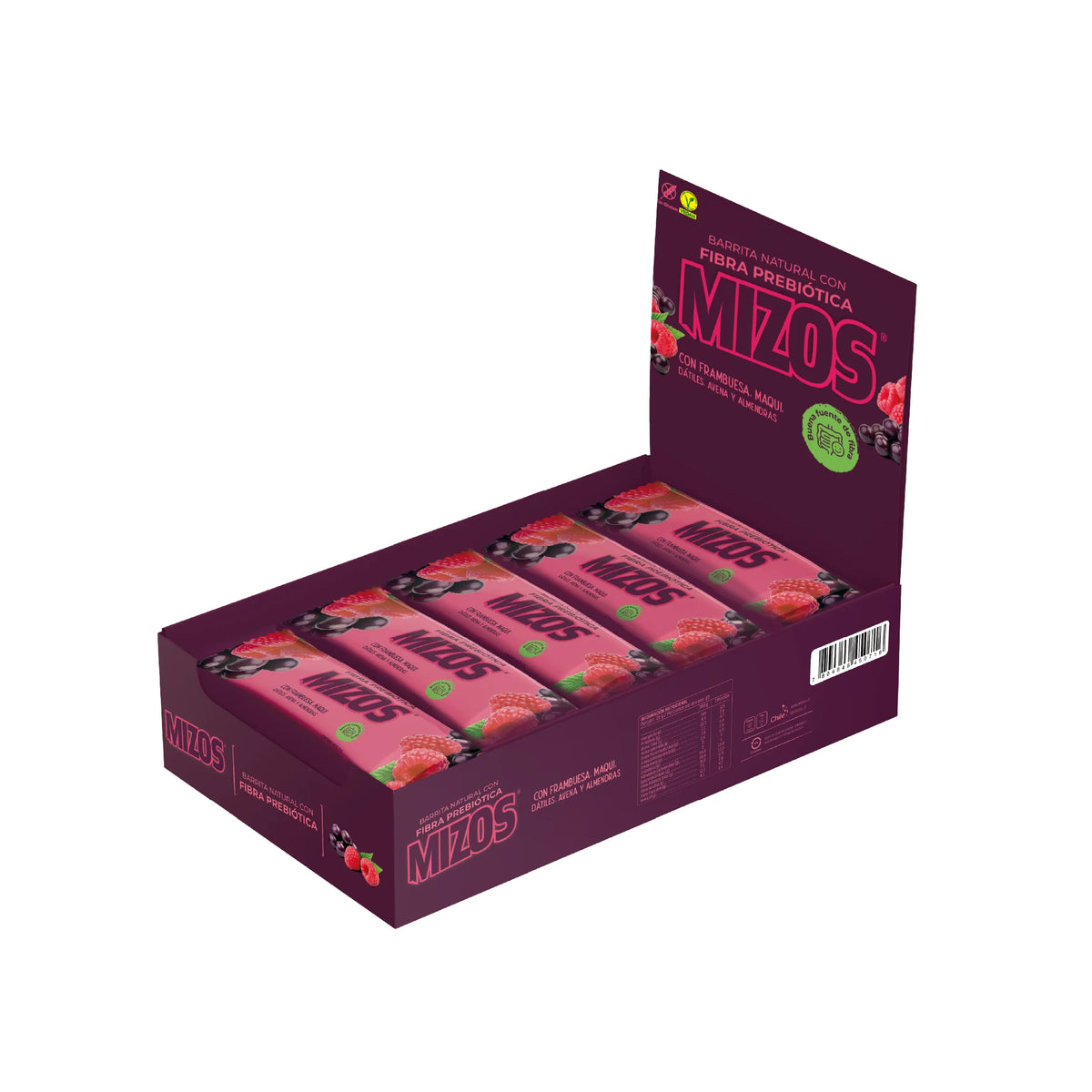BARRITA NATURAL FRAMBUESA MAQUI MIZOS 35 GRS 18 UNIDS